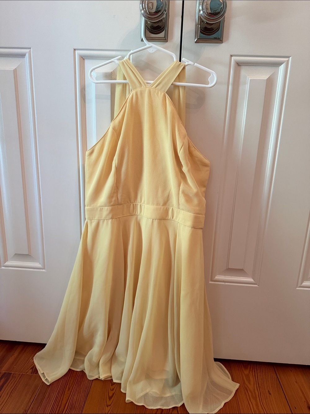 Yellow Halter Chiffon Dress